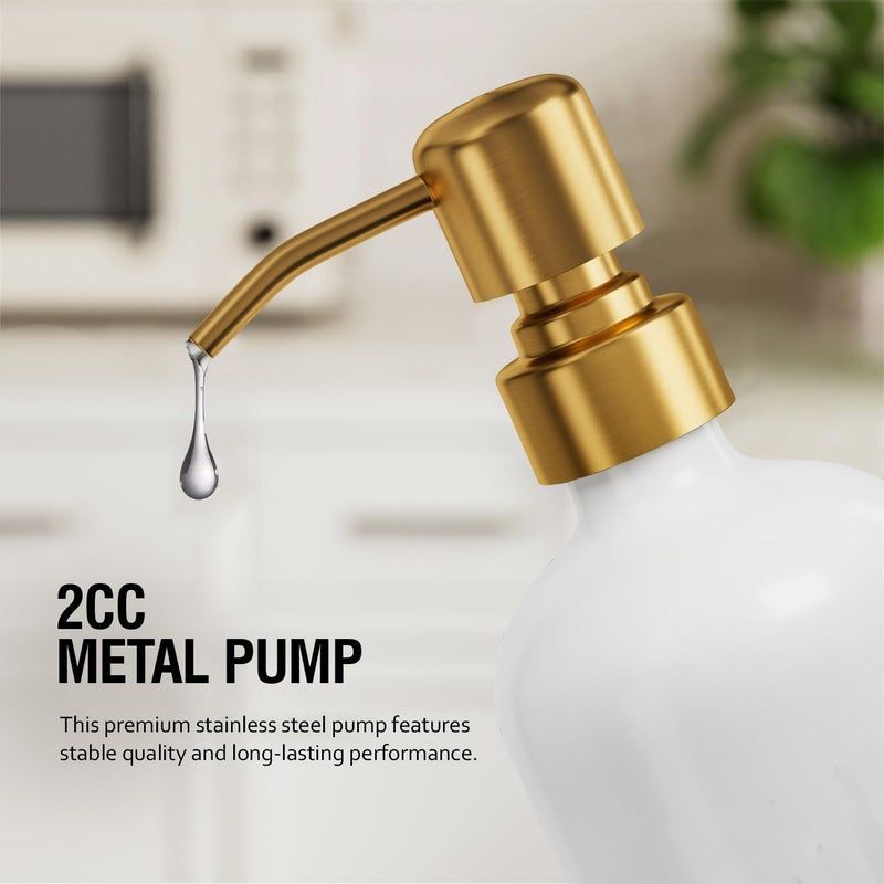 MOMEEMO Kitchen Soap Dispenser Set, Contains Dish and Hand Soap Dispenser, Suitable for Kitchen Counter Decor. (White) - Image 4